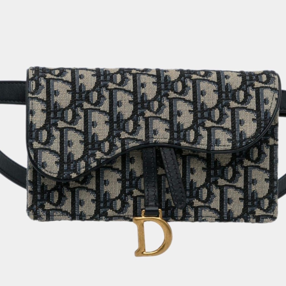 Dior Blue Oblique Saddle Belt Bag